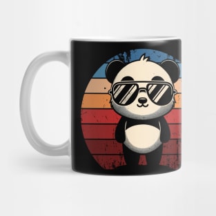Retro Panda in Sunglasses BBQ Pool Party Funny Panda Mug